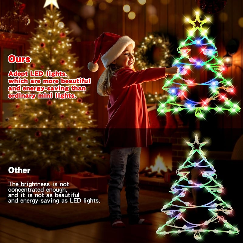 SUPHONOR 16" Christmas Window Silhouette LED Lights Decorations, Pack of 2 Sign Lighted Santa Claus Head and Christmas Tree Christmas Window Lights with for Indoor Wall Door Glass Decor - Image 3